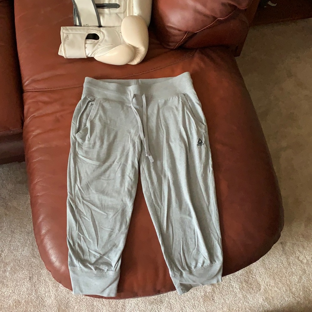 Gray reebok capris